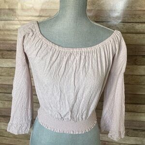 Pink Stitched Bell Sleeve Top
